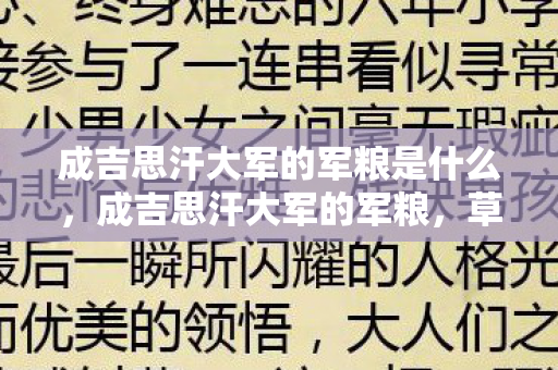 成吉思汗大军的军粮是什么，成吉思汗大军的军粮，草原上的智慧与坚韧