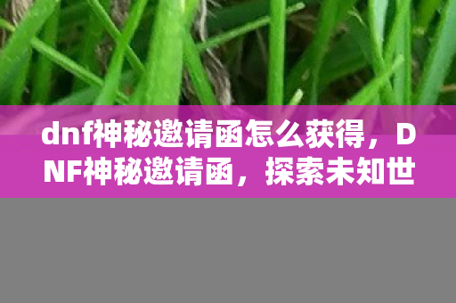 dnf神秘邀请函怎么获得，DNF神秘邀请函，探索未知世界的神秘邀请