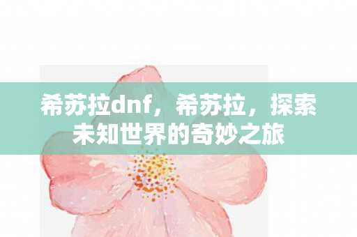 希苏拉dnf，希苏拉，探索未知世界的奇妙之旅