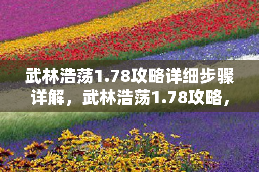 武林浩荡1.78攻略详细步骤详解，武林浩荡1.78攻略，打造绝世高手的秘籍