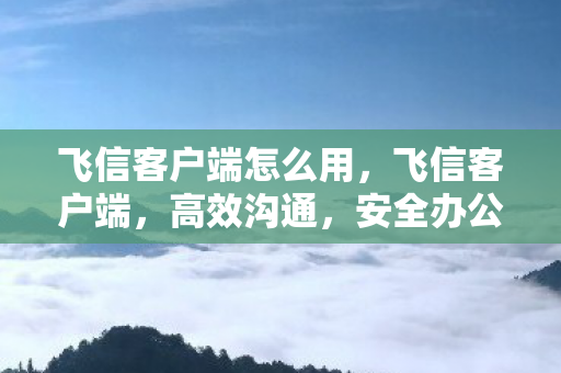 飞信客户端怎么用，飞信客户端，高效沟通，安全办公的新选择