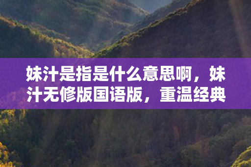 妹汁是指是什么意思啊，妹汁无修版国语版，重温经典，感受原汁原味的国语魅力