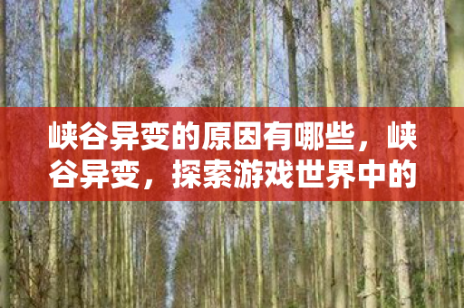 峡谷异变的原因有哪些，峡谷异变，探索游戏世界中的神秘变化