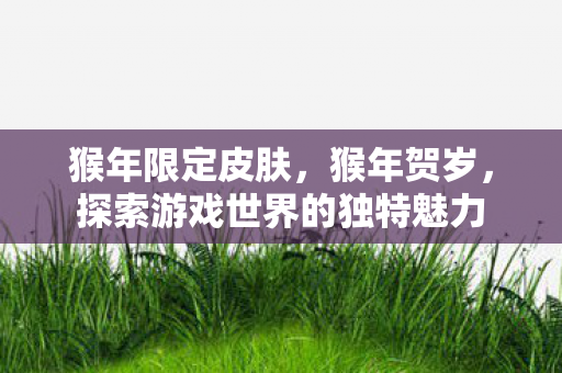 猴年限定皮肤，猴年贺岁，探索游戏世界的独特魅力