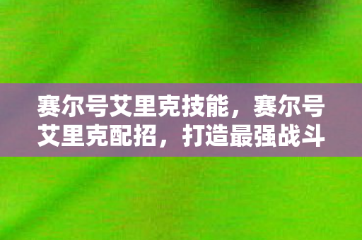 赛尔号艾里克技能，赛尔号艾里克配招，打造最强战斗阵容