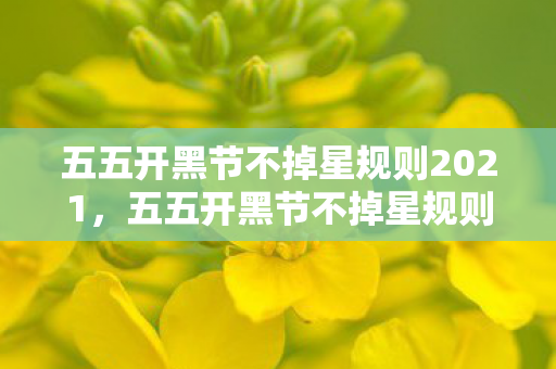 五五开黑节不掉星规则2021，五五开黑节不掉星规则详解