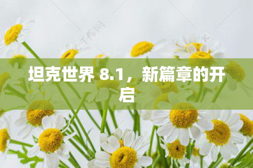 坦克世界 8.1，新篇章的开启