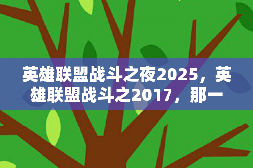 英雄联盟战斗之夜2025，英雄联盟战斗之2017，那一年，我们共同见证的荣耀与梦想