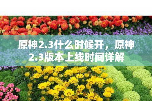 原神2.3什么时候开，原神2.3版本上线时间详解