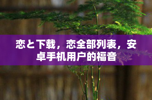 恋と下载，恋全部列表，安卓手机用户的福音