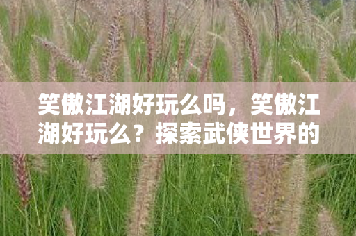 笑傲江湖好玩么吗，笑傲江湖好玩么？探索武侠世界的无限乐趣