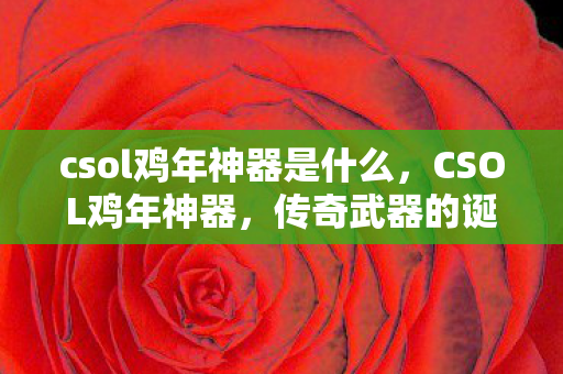 csol鸡年神器是什么，CSOL鸡年神器，传奇武器的诞生与影响
