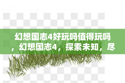 幻想国志4好玩吗值得玩吗，幻想国志4，探索未知，尽享冒险