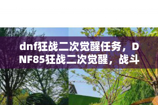 dnf狂战二次觉醒任务，DNF85狂战二次觉醒，战斗力的全面升级与解析