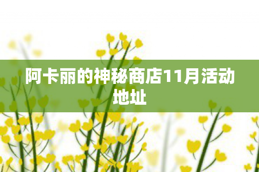 阿卡丽的神秘商店11月活动地址