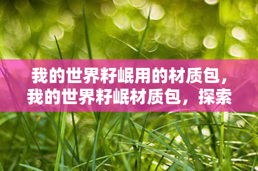 我的世界籽岷用的材质包，我的世界籽岷材质包，探索个性化游戏世界的奇妙之旅