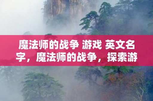 魔法师的战争 游戏 英文名字，魔法师的战争，探索游戏世界的无限可能