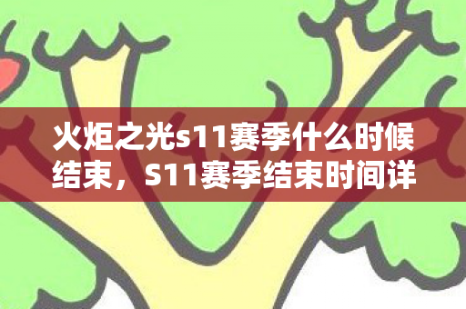 火炬之光s11赛季什么时候结束，S11赛季结束时间详解