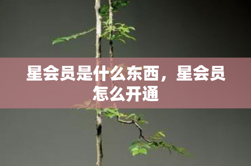 星会员是什么东西，星会员怎么开通