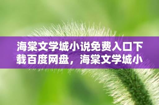 海棠文学城小说免费入口下载百度网盘，海棠文学城小说免费入口下载，探索文学世界的便捷之旅