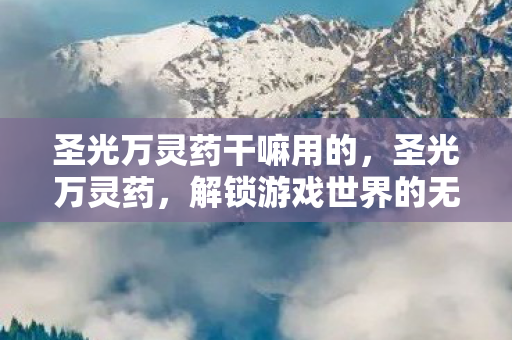圣光万灵药干嘛用的，圣光万灵药，解锁游戏世界的无限可能