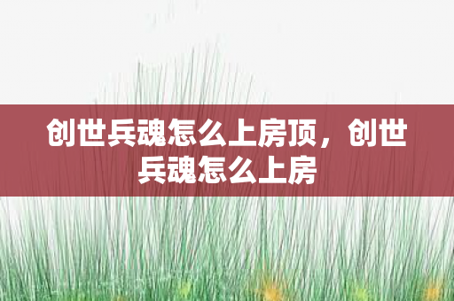 创世兵魂怎么上房顶，创世兵魂怎么上房