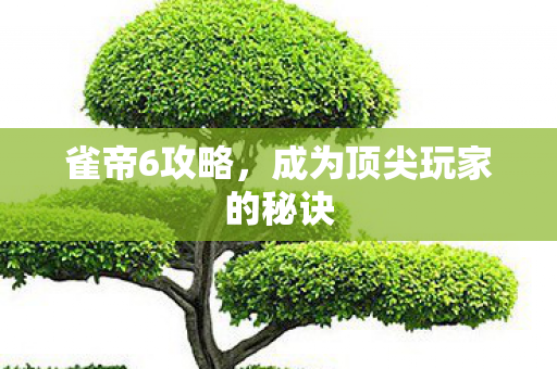 雀帝6攻略,成为顶尖玩家的秘诀 雀帝6攻略,成为顶尖玩家的秘诀