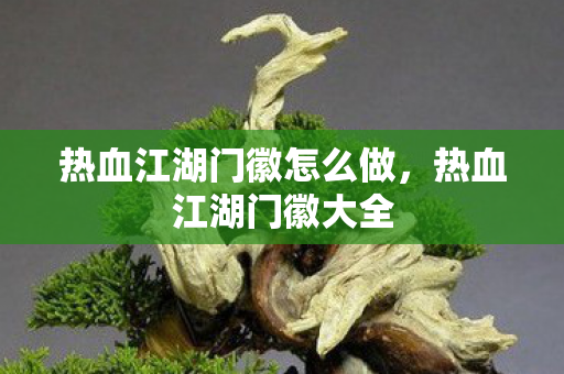 热血江湖门徽怎么做，热血江湖门徽大全