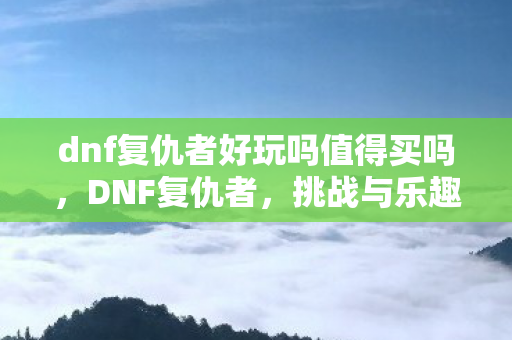 dnf复仇者好玩吗值得买吗，DNF复仇者，挑战与乐趣并存的战斗体验