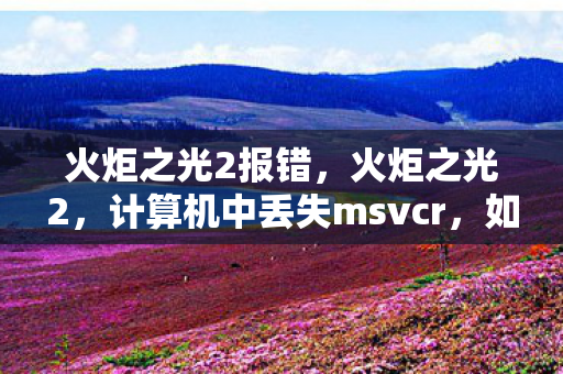 火炬之光2报错，火炬之光2，计算机中丢失msvcr，如何快速解决？