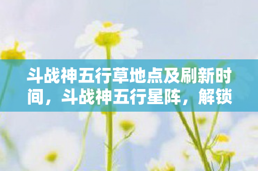 斗战神五行草地点及刷新时间，斗战神五行星阵，解锁游戏新境界的奥秘