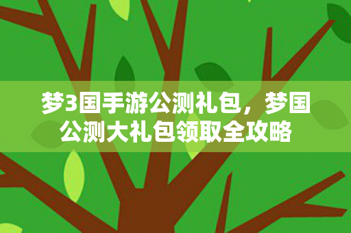 梦3国手游公测礼包，梦国公测大礼包领取全攻略