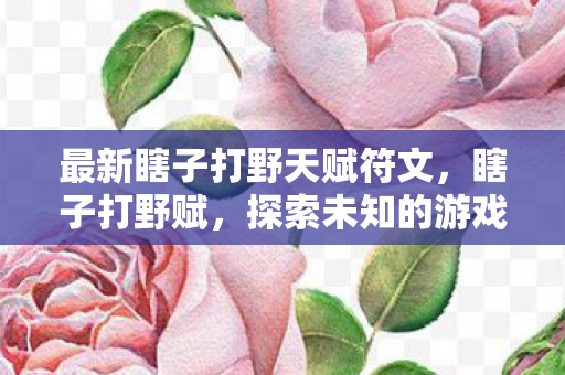 最新瞎子打野天赋符文，瞎子打野赋，探索未知的游戏世界
