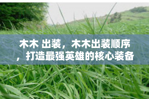 木木 出装，木木出装顺序，打造最强英雄的核心装备选择