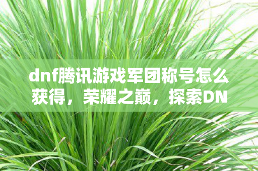 dnf腾讯游戏军团称号怎么获得，荣耀之巅，探索DNF腾讯游戏军团的辉煌征程