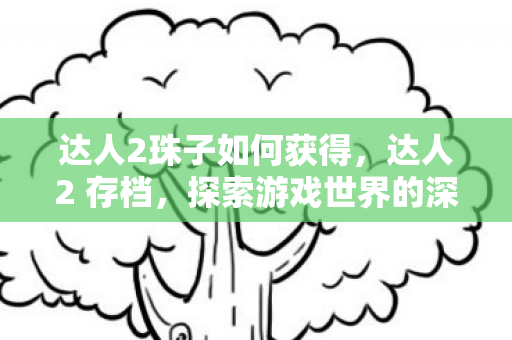 达人2珠子如何获得，达人2 存档，探索游戏世界的深度与广度