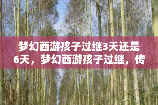 梦幻西游孩子过继3天还是6天，梦幻西游孩子过继，传承与再生的奇妙旅程