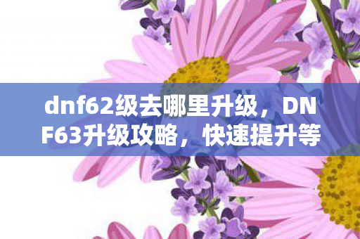 dnf62级去哪里升级，DNF63升级攻略，快速提升等级的途径