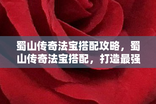 蜀山传奇法宝搭配攻略，蜀山传奇法宝搭配，打造最强战斗力的关键