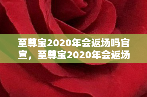 至尊宝2020年会返场吗官宣，至尊宝2020年会返场吗？