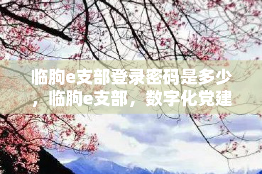 临朐e支部登录密码是多少，临朐e支部，数字化党建的新篇章