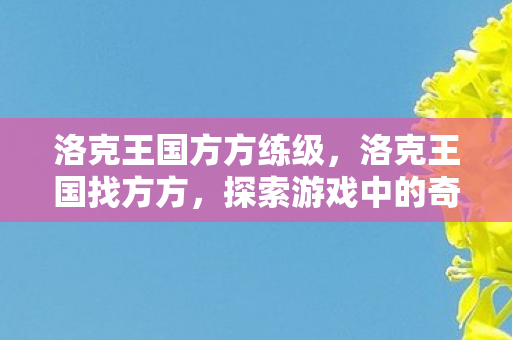 洛克王国方方练级，洛克王国找方方，探索游戏中的奇妙冒险