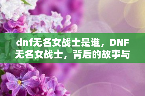 dnf无名女战士是谁，DNF无名女战士，背后的故事与荣耀