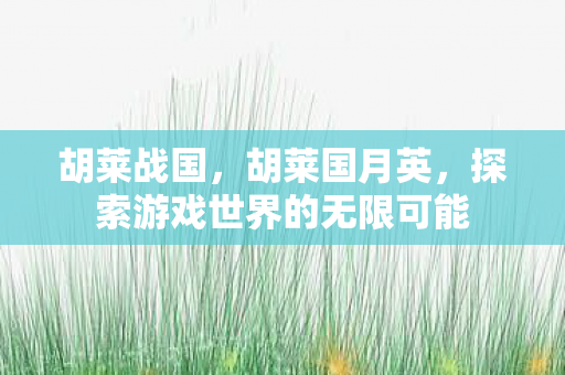 胡莱战国，胡莱国月英，探索游戏世界的无限可能