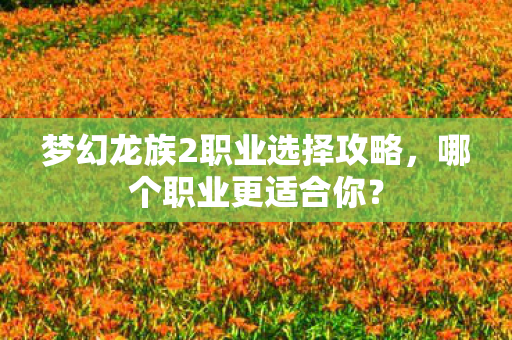 梦幻龙族2职业选择攻略,哪个职业更适合你? 梦幻龙族2职业选择攻略,哪个职业更适合你?