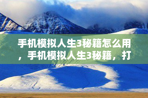 手机模拟人生3秘籍怎么用，手机模拟人生3秘籍，打造个性化游戏世界的秘密武器