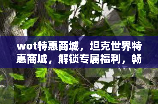 wot特惠商城，坦克世界特惠商城，解锁专属福利，畅享游戏新体验