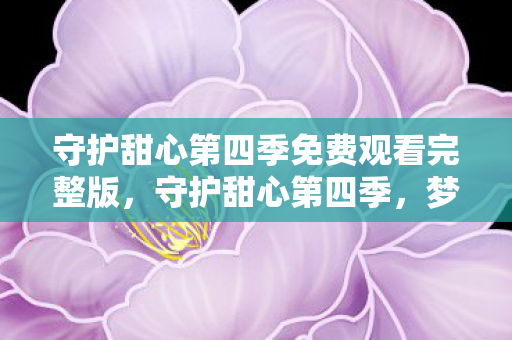 守护甜心第四季免费观看完整版，守护甜心第四季，梦想与成长的奇妙旅程