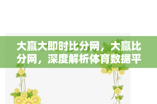 大赢大即时比分网，大赢比分网，深度解析体育数据平台的优势与未来