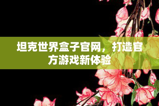 坦克世界盒子官网，打造官方游戏新体验